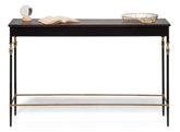 Gold Black Wooden Slim Hallway Console Table with Finial Legs